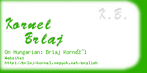 kornel brlaj business card